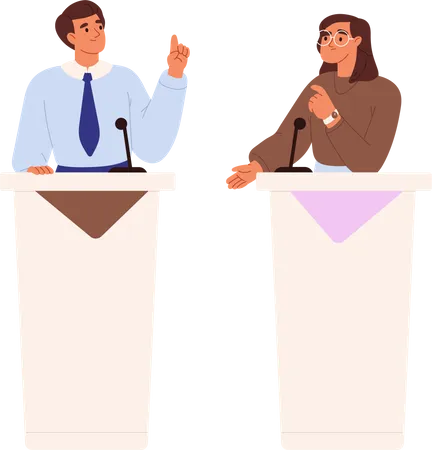 Debates políticos en audiencia  Ilustración