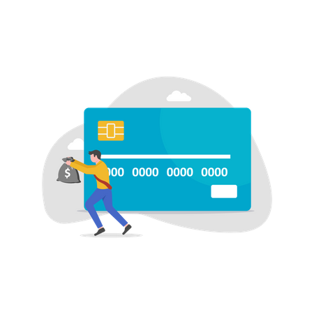 Debit card payment account fraud  일러스트레이션