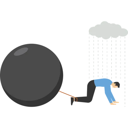Debt and monsoon in the life of a businessman  Illustration