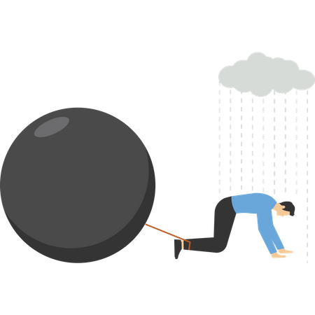 Debt and monsoon in the life of a businessman  Illustration