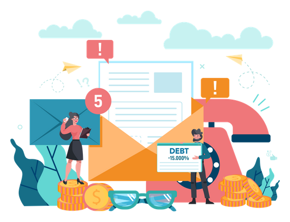 Debt Collecting Agency Illustration