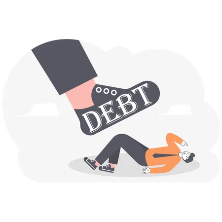Debt Kick Businessman Illustration Vector Cartoon Illustration