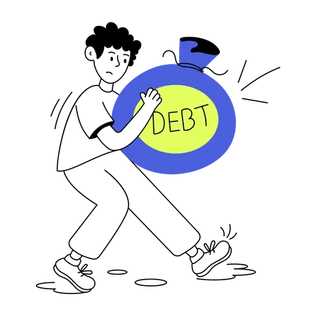 Check Line Illustration Of Debt Payment Illustration