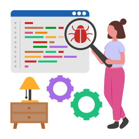 Debugger doing Software Testing  Illustration