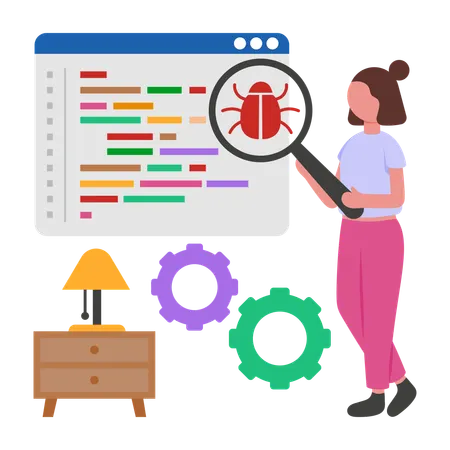 Debugger doing Software Testing  Illustration