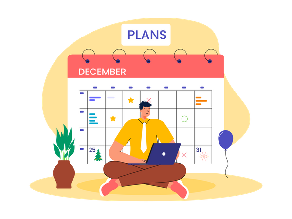 December month planning  Illustration
