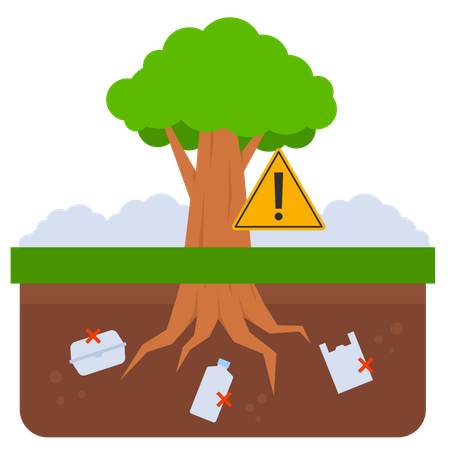 Déchets non biodégradables  Illustration