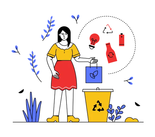 Recyclage et tri des déchets  Illustration