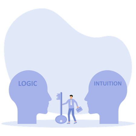 Decide direction between Intuition or logic  Illustration