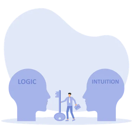 Decide direction between Intuition or logic  Illustration