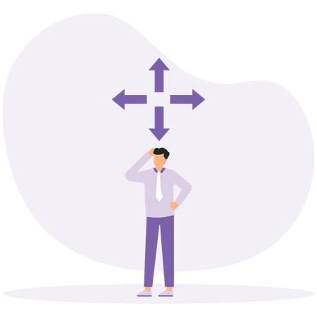 Decision making and decide the right way  Illustration