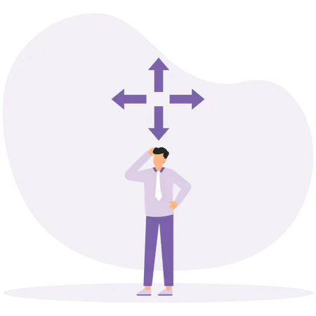 Decision making and decide the right way  Illustration