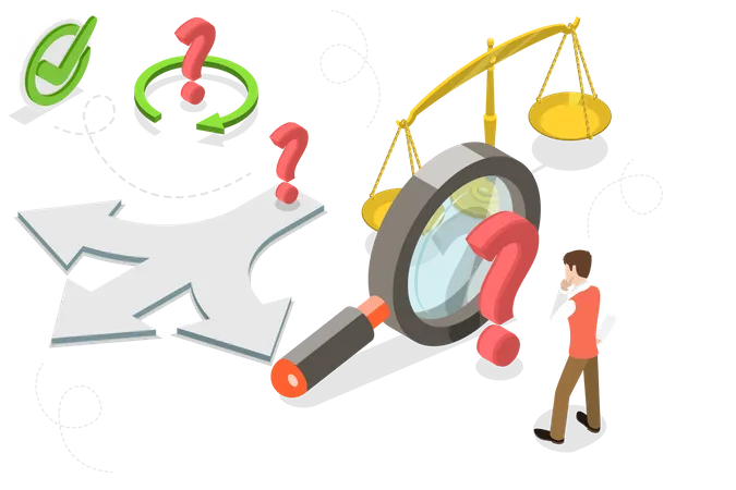 Decision Making, Choosing the Right Solution  Illustration