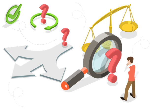Decision Making, Choosing the Right Solution  Illustration