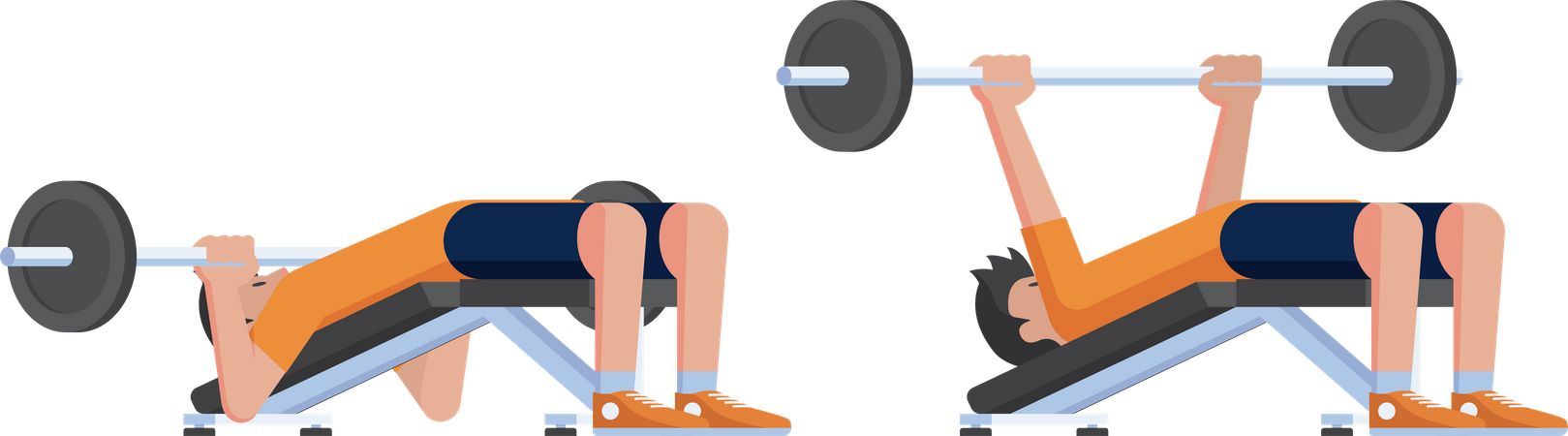 Decline Chest Press  Illustration