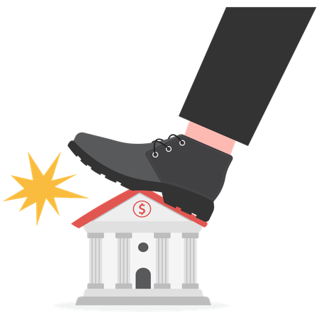 Decline in bank business  Illustration