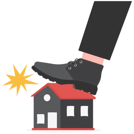 Decline in property prices  Illustration