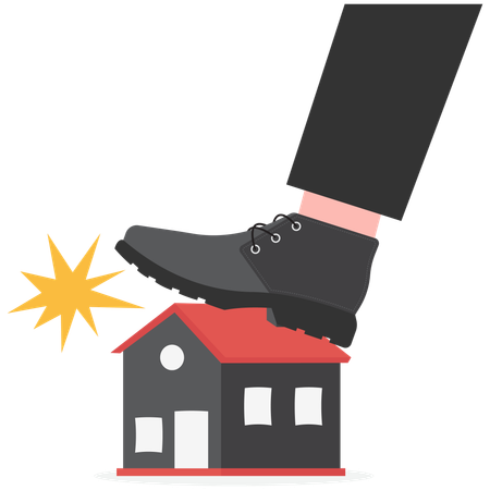 Decline in property prices  Illustration