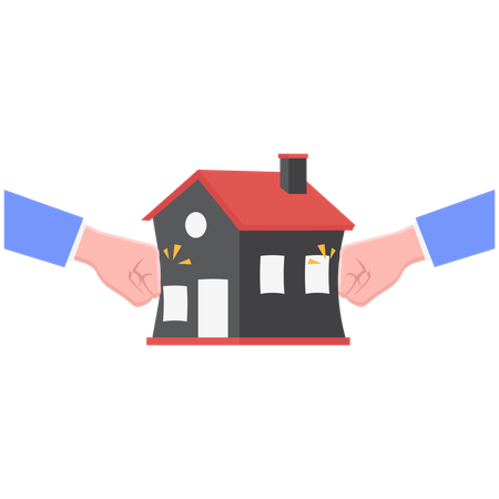 Decline in real estate business and property prices  Illustration