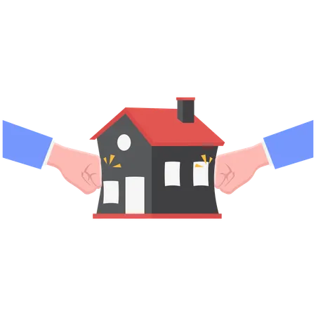 Decline in real estate business and property prices  Illustration