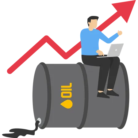 Declining Chart Of Crude Oil Barrels Natural Gas Trading Business Demand For Oil And Gas Crude Oil Prices Vector Illustration Design Concept In Flat Style Illustration