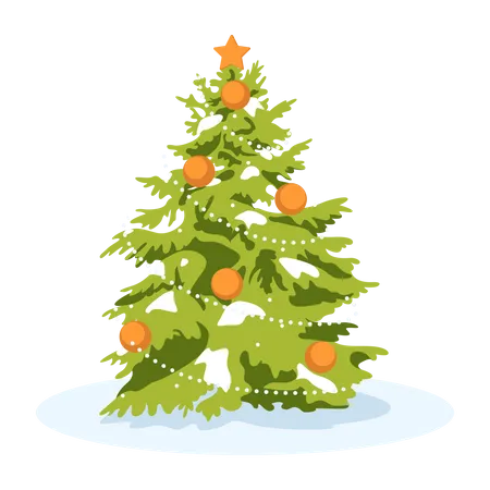 Decoração de árvore de Natal  Ilustração
