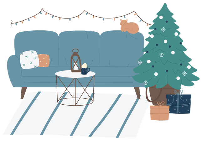 Decoração de árvore de Natal  Ilustração