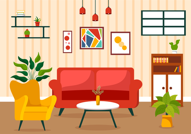 Decoração de casa  Ilustração