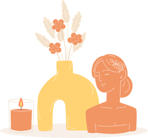 Decoración de aromaterapia  Ilustración