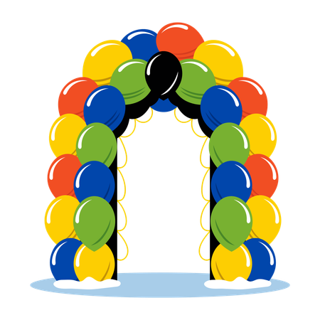 Decoración de puerta con globos para cumpleaños  Ilustración