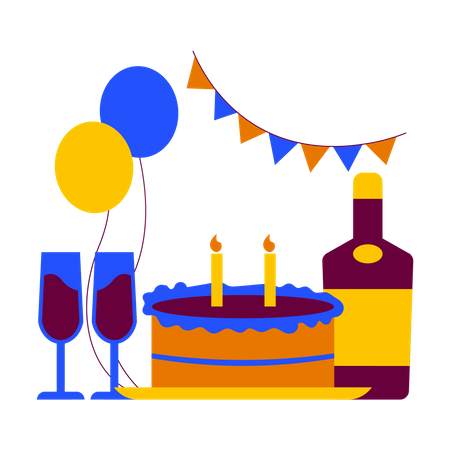 Decoración de fiesta de cumpleaños  Ilustración