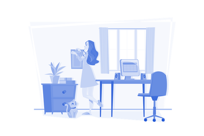 Decorate Your Workspace From Home  Illustration