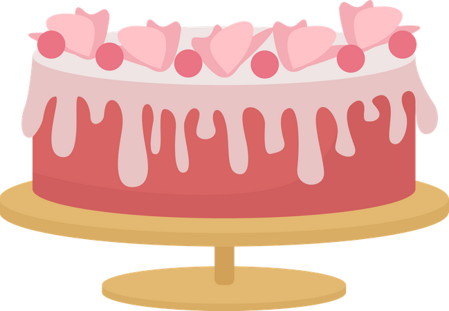 Decorated cake for party  Illustration