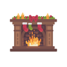 fireplace with stockings illustration svg