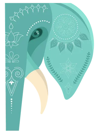 Decorated Indian elephant  Illustration