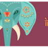 indian elephant illustration svg