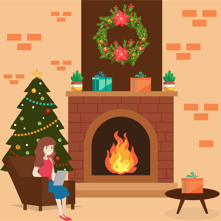 Decorated Living room  Illustration