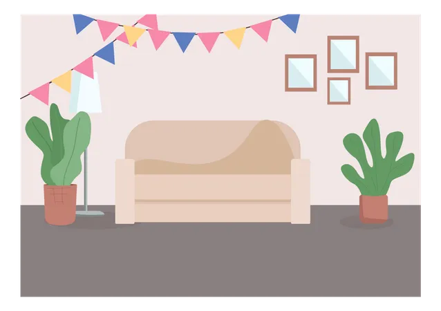 Decorated living room  Illustration