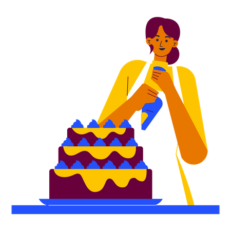 Decorating cake Illustration