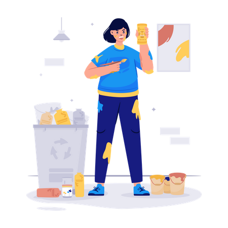 Decorating Used Goods  Illustration