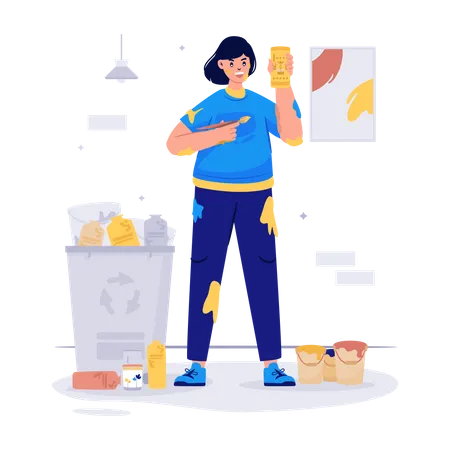 Decorating Used Goods  Illustration