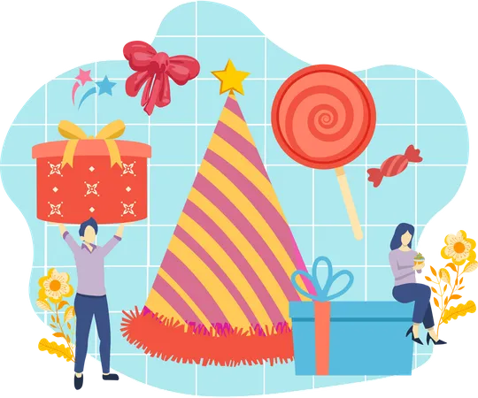 Décoration de fête d'anniversaire  Illustration