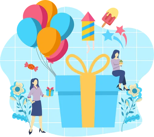 Décoration de fête d'anniversaire  Illustration