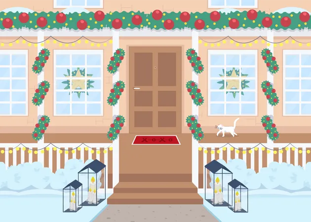 Décoration de Noël à la maison  Illustration