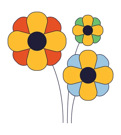 Decorative flowers  Illustration
