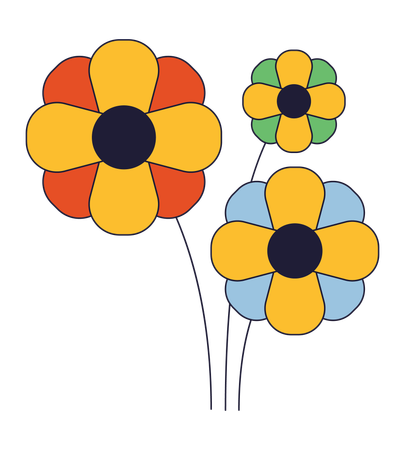 Decorative flowers  Illustration