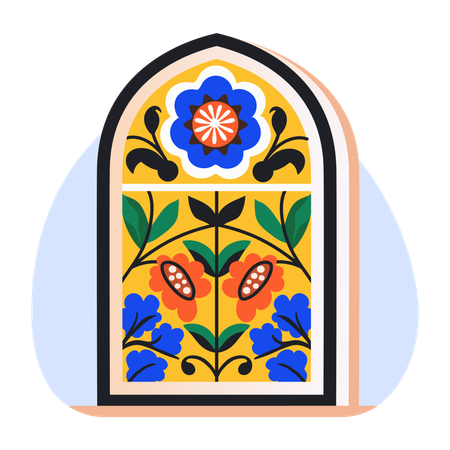 Decorative stained glass  Illustration