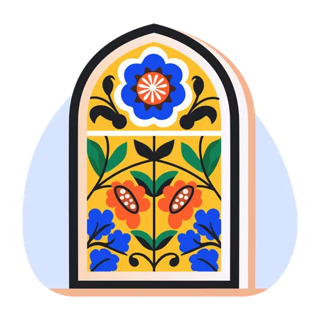 Decorative stained glass  Illustration
