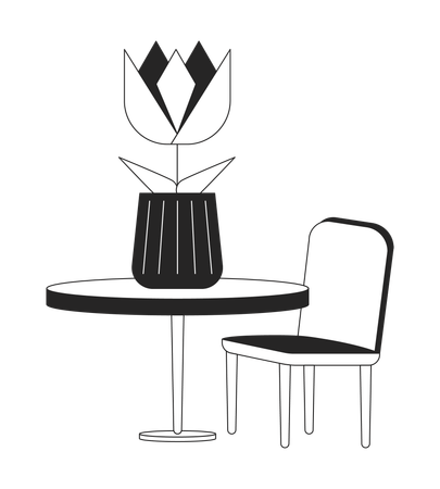 Decorative table and chair  Illustration