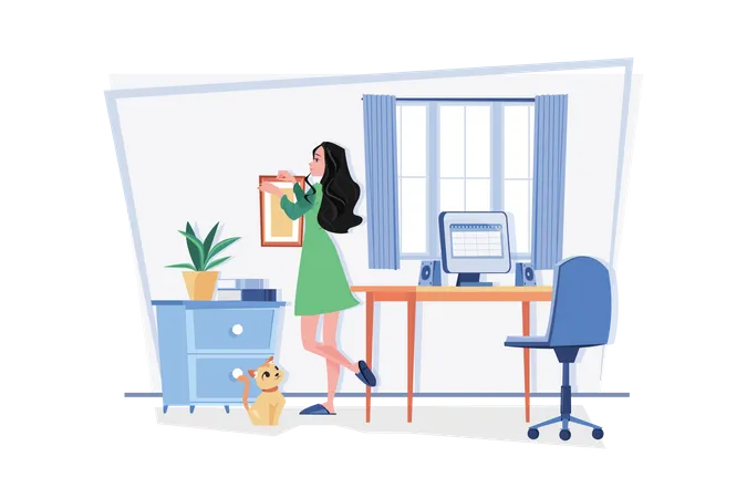 Décorez votre espace de travail depuis chez vous  Illustration